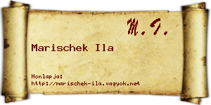 Marischek Ila névjegykártya